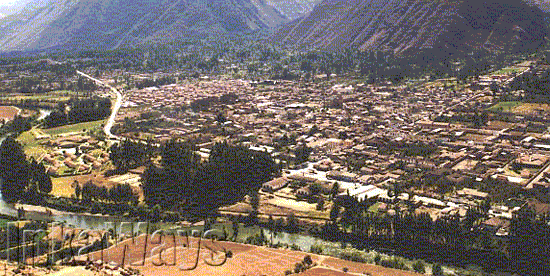 The bustling city looking east with the Chiquiti River in the foreground