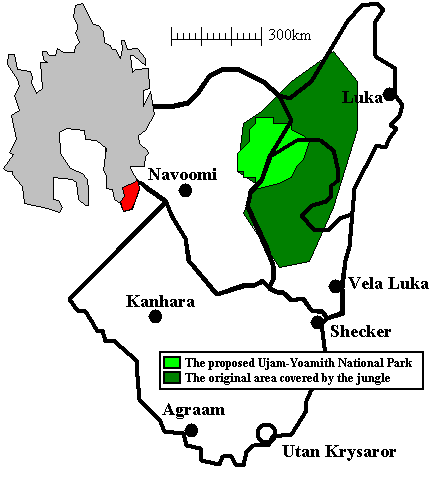 Area covered by national park