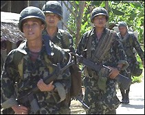 PPA soldiers marching near the front-line