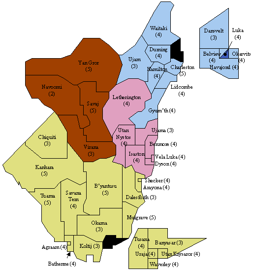 Current Electorates in Utania