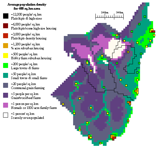 Utanian population density