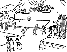 1st century lithograph of game in progress